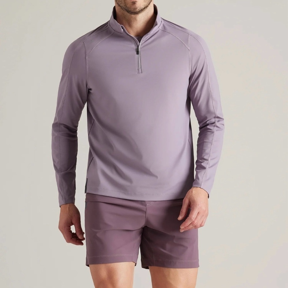 Rhone Mens Rise 1/4 Zip Pullover Sz XXL Gray Stone Lavender Performance Golf